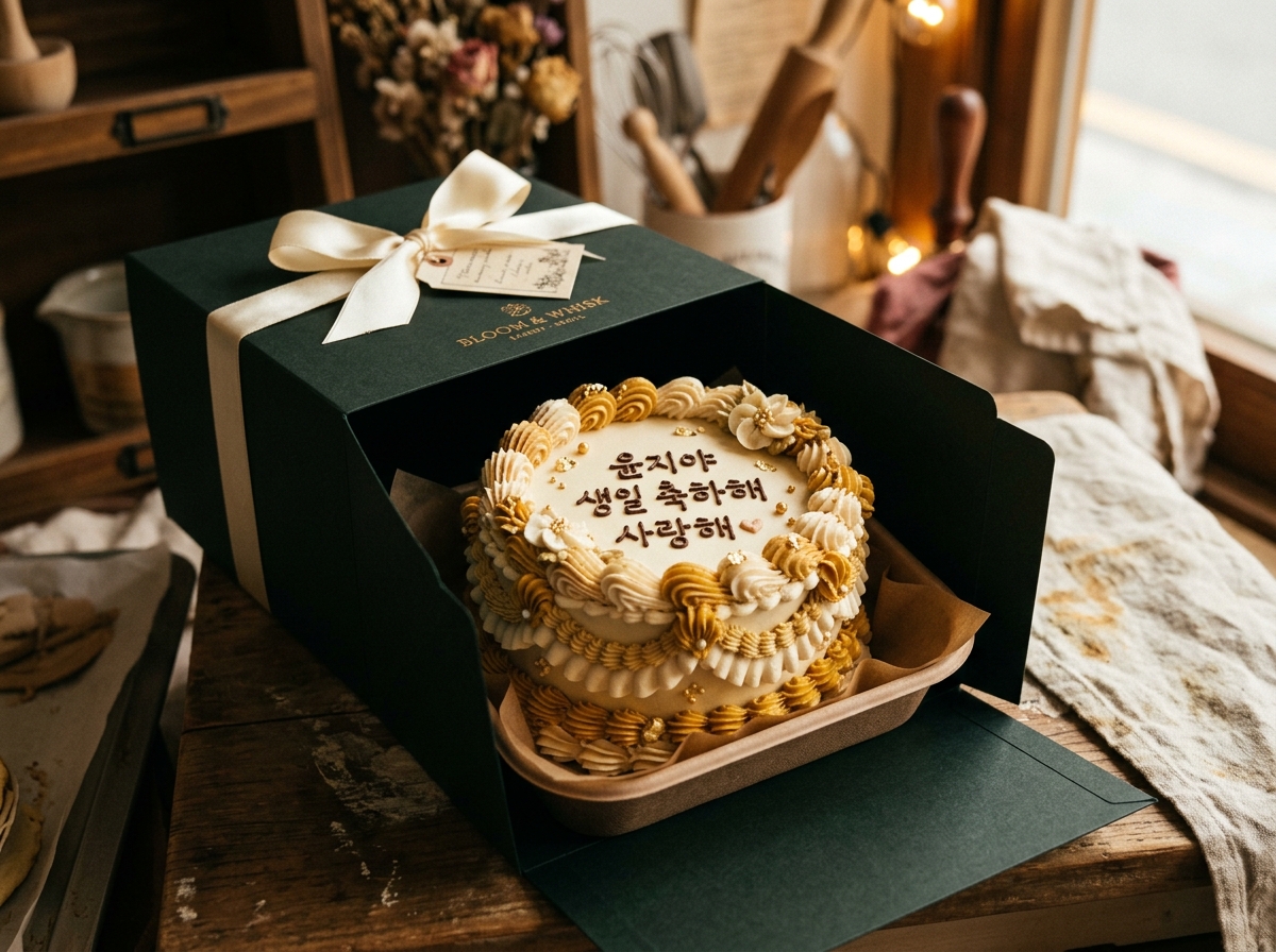 Aesthetic Vintage Piped Bento Cake
